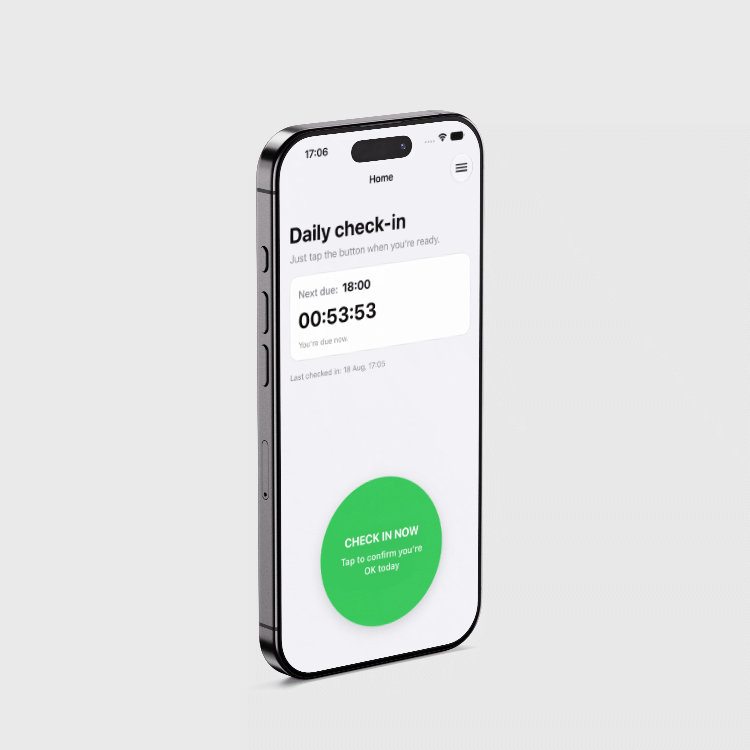 DailyOK iOS application screen showing check-in management